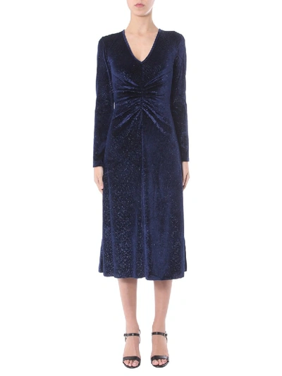 Shop Rotate Birger Christensen Long Dress In Blue