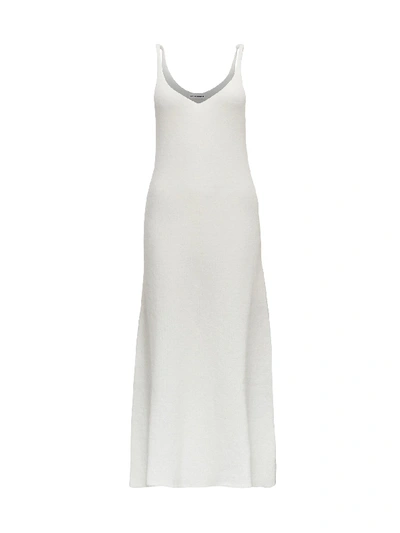 Shop Jil Sander Long Dress In Mohair In White