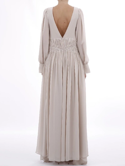 Shop Stella Mccartney Long Dress With Drapery In White