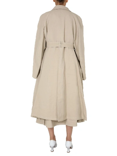 Shop Lemaire Long Trench In Beige