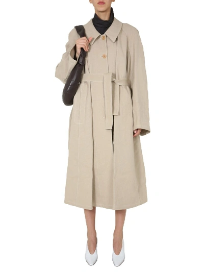 Shop Lemaire Long Trench In Beige