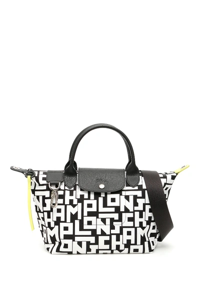 Longchamp mini Le Pliage LGP logo-embossed leather tote bag