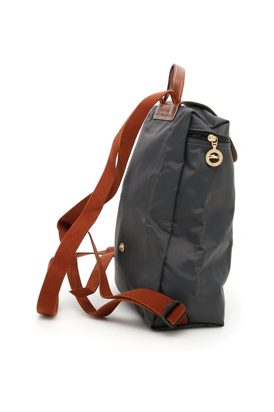Shop Longchamp Nylon And Leather Le Pliage Backpack In Canna Di Fucile