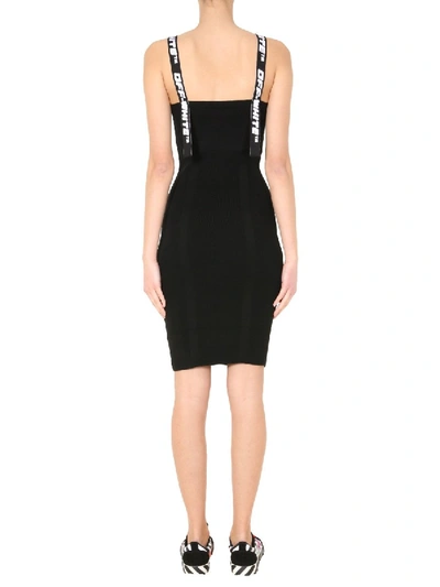 Shop Off-white Longuette Dress In Black