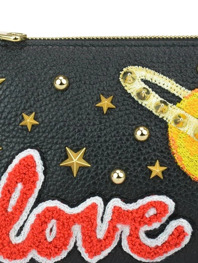Shop Dolce & Gabbana Love Black Leather Clutch In Nero