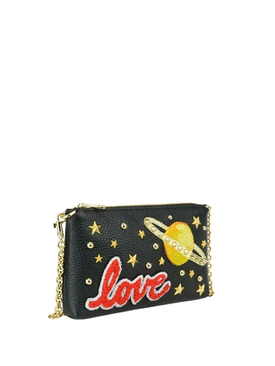 Shop Dolce & Gabbana Love Black Leather Clutch In Nero