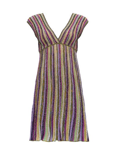 Shop M Missoni Lurex Mini Dress In Multicolor