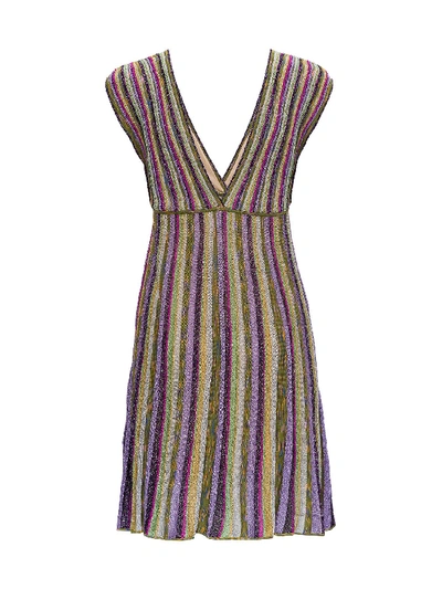 Shop M Missoni Lurex Mini Dress In Multicolor