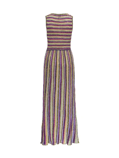 Shop M Missoni Lurex Long Dress In Multicolor