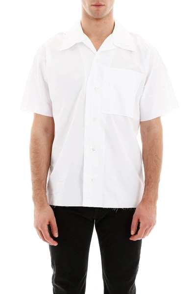 Shop Maison Margiela Bowling Cotton Shirt In White