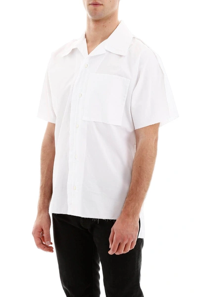 Shop Maison Margiela Bowling Cotton Shirt In White