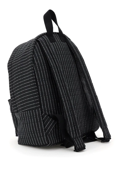 Shop Maison Margiela Canvas Backpack With Logo Embroidery In Black