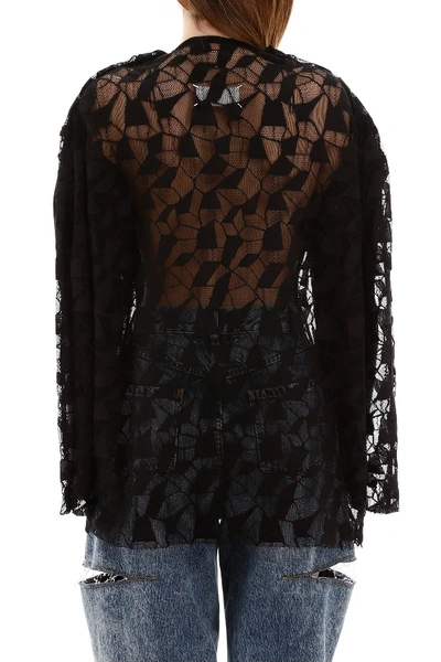 Shop Maison Margiela Jacket With Lace Insert In Black