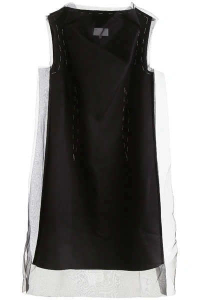 Shop Maison Margiela Midi Dress With Stitching In Black