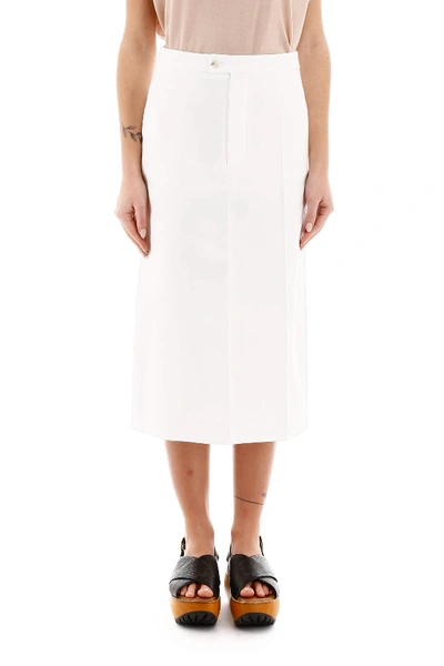 Shop Maison Margiela Midi Skirt In White