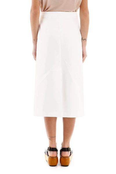 Shop Maison Margiela Midi Skirt In White