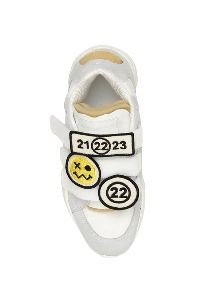 Shop Maison Margiela New Retro Fit Emoji Sneakers In Dirty White