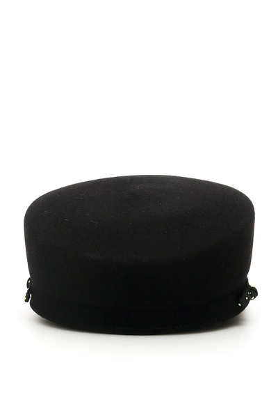 Shop Maison Michel Abby Sailor Cap In Black