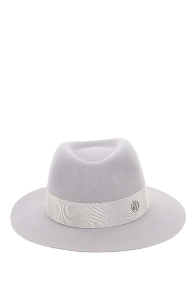 Shop Maison Michel Andre Felt Trilby Hat In Pearl Grey