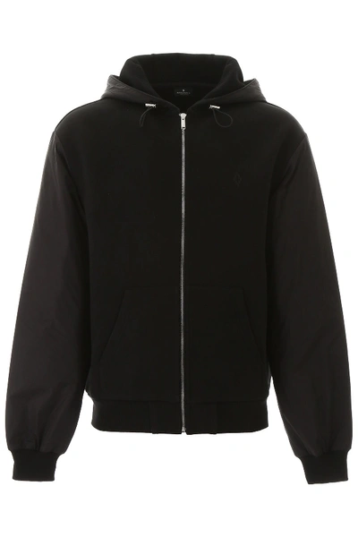 Shop Marcelo Burlon County Of Milan Marcelo Burlon Hooded Bomber Jacket In Black Black