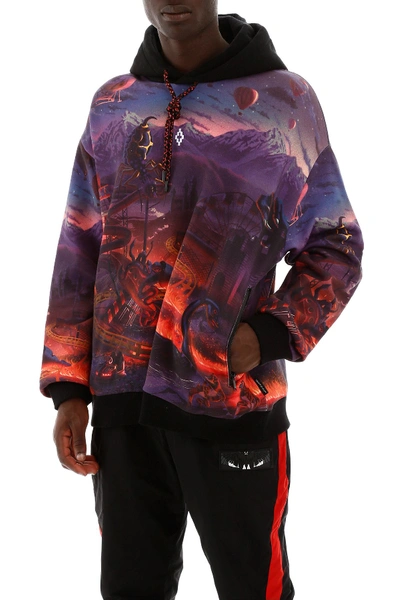 Shop Marcelo Burlon County Of Milan Marcelo Burlon Multicolor Printed Hoodie