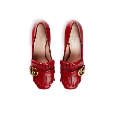 Shop Gucci Marmont Gg Red Sandals In Nero