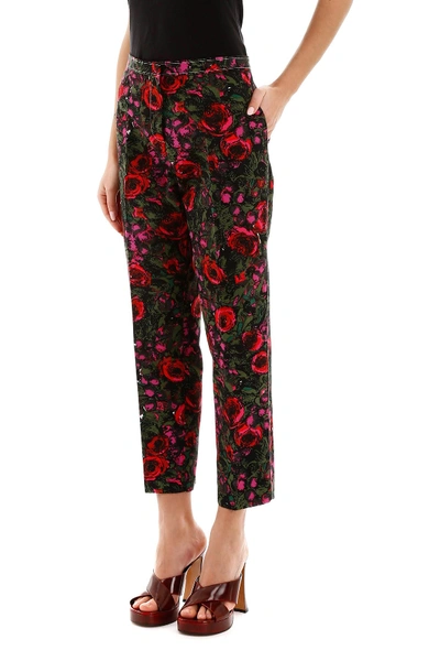 Shop Marni Amarcord Print Trousers In Stralight Pink