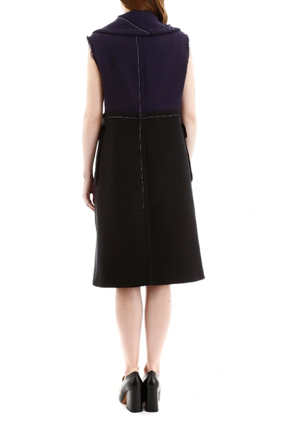 Shop Marni Bicolor Vest In Black Light Navy