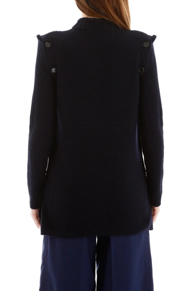 Shop Marni Buttoned Pullover In Ultramarine