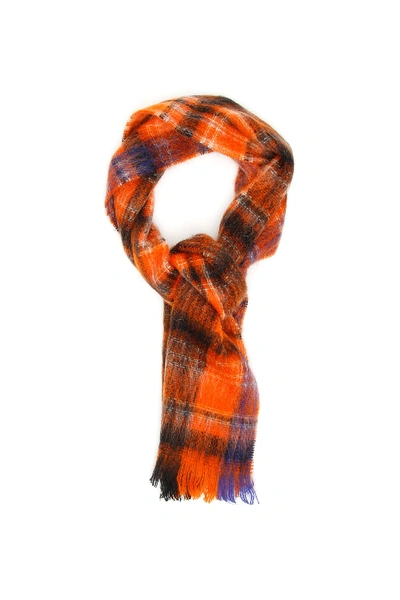Shop Marni Check Scarf In Carrot