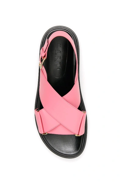 Shop Marni Fussbett Sandals In Lipstick