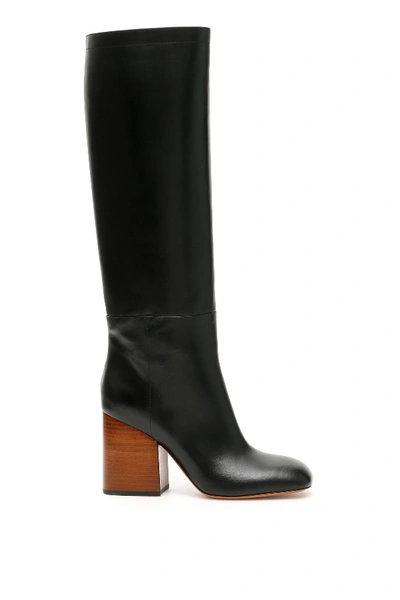Shop Marni Leather Boots In Black