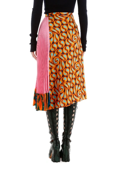 Shop Marni Multicolor Pleated Skirt In Camellia Tangerine Alkekengi