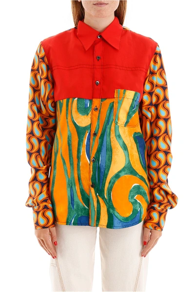 Shop Marni Multicolor Shirt In Red Alkekengi Tangerine