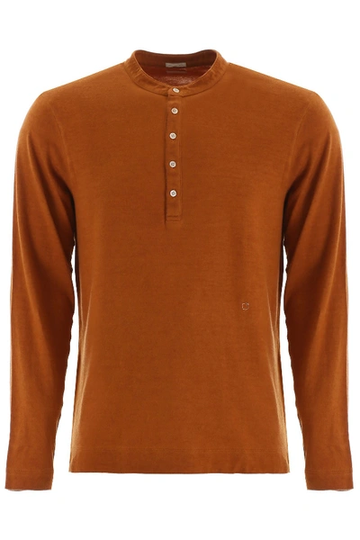 Shop Massimo Alba Henley Shirt In Rust