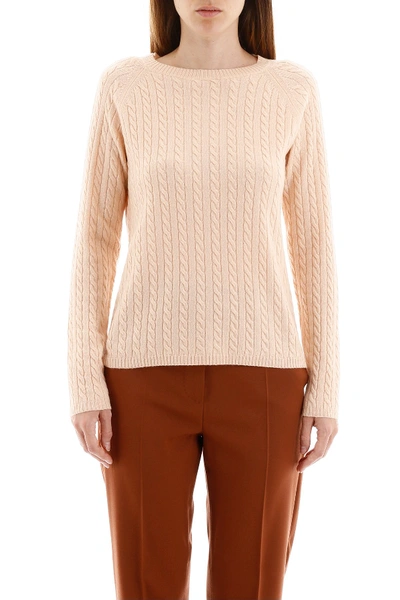 Shop Max Mara Cable-knit Pull In Nudo