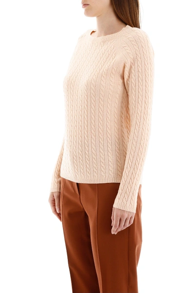 Shop Max Mara Cable-knit Pull In Nudo