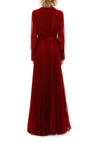 Shop Max Mara Pleated Genarca Dress In Rosso