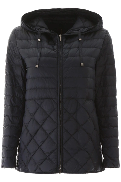 Shop Max Mara The Cube Etresi Quilted Jacket In Blu Notte