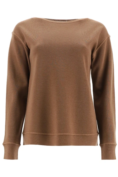 Shop Max Mara Uniparo Wool Sweater In Tabacco