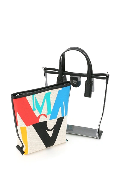 MCM Mini M Logo Glitch Transparent Shopper Bag