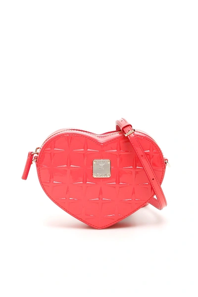 Shop Mcm Patricia Diamond Heart Bag In Teaberry