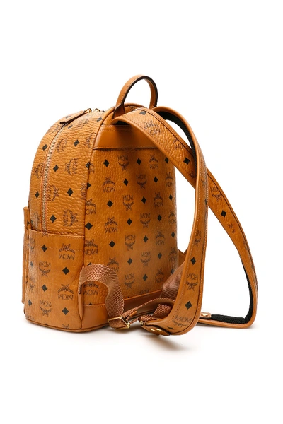 Shop Mcm Stark Visetos Backpack Chinese New Year In Cognac