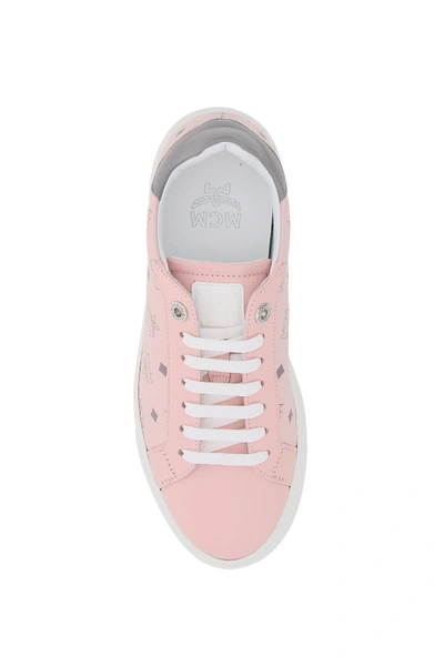 Shop Mcm Terrain Visetos Sneakers In Powder Pink