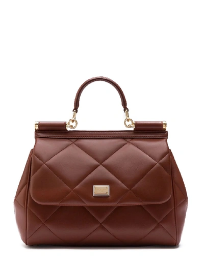 Shop Dolce & Gabbana Medium Sicily Bag In Brown