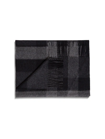 Shop Burberry Mega Check Scarf In Grey