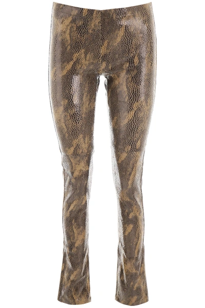 Shop Mes Demoiselles Esther Leggings In Reptile