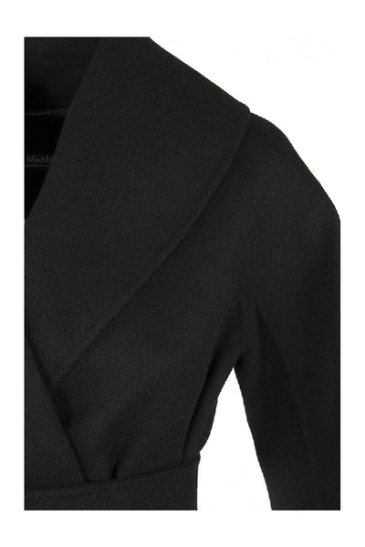 Shop Max Mara Messi Black Wool Coat