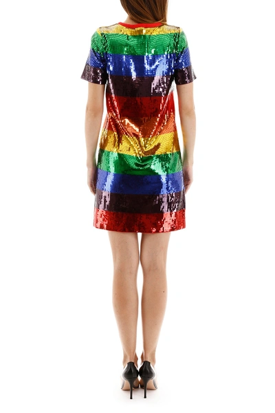 Shop Michael Michael Kors Multicolor Sequin Mini Dress In Rainbow Multi