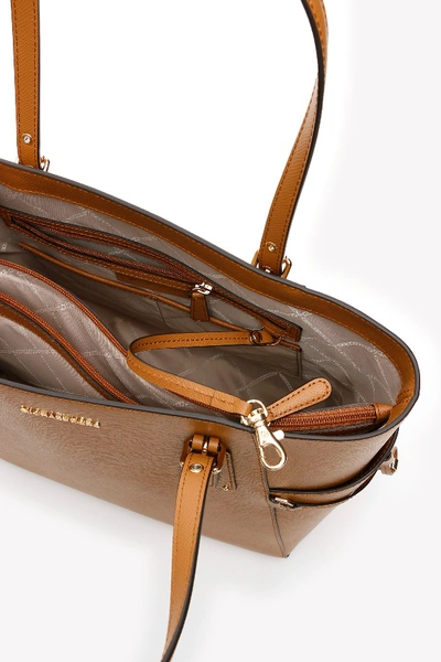 Shop Michael Michael Kors Voyager Leather Tote Bag In Acorn